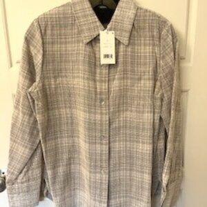 Vince Women's Textured Plaid Button-Front Shirt
